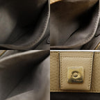 Fendi FF Tote Small 2-Way Shoulder Calf Beige Handbag — view 9