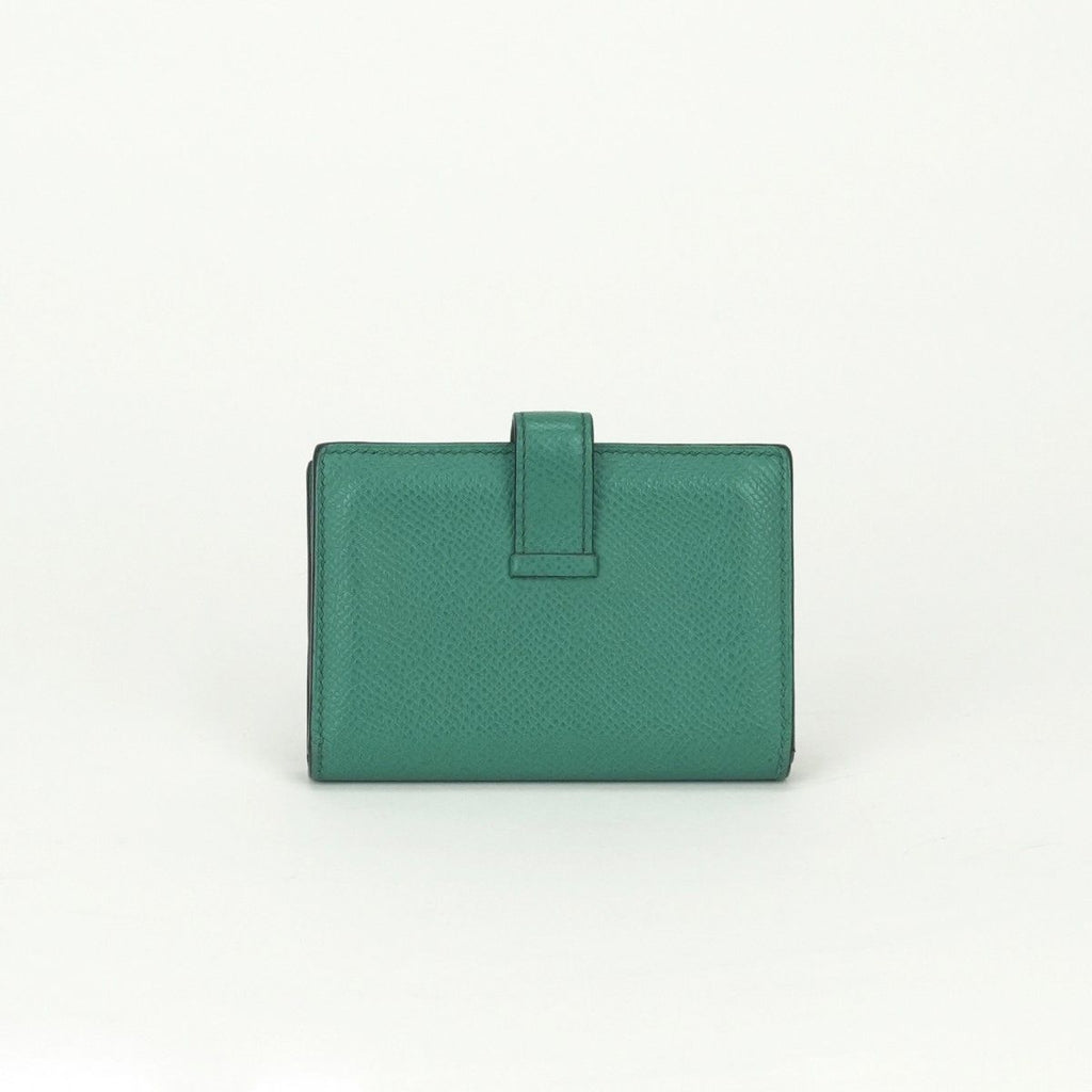 Hermes Bearn Mini Wallet with Coin Purse Bifold Mini Epsom Vertigo Vert Green — view 2