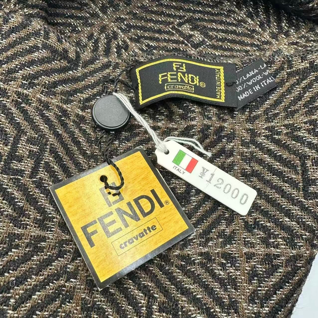 Fendi Scarf Zucca Pattern Wool Brown — view 3