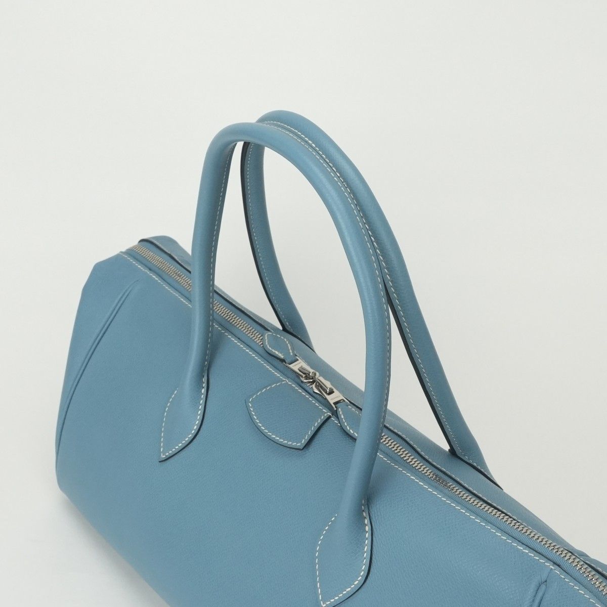Hermes Paris Bombay 40 Tote Epsom Bluejean Blue Silver Handbag Veau — view 4