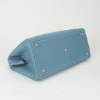 Hermes Paris Bombay 40 Tote Epsom Bluejean Blue Silver Handbag Veau — view 6