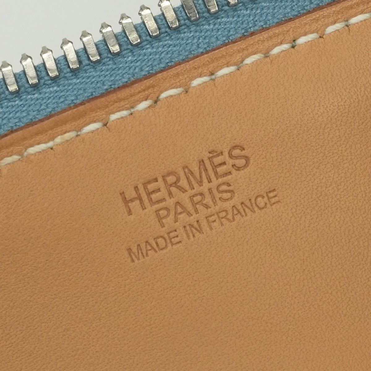 Hermes Paris Bombay 40 Tote Epsom Bluejean Blue Silver Handbag Veau — view 8