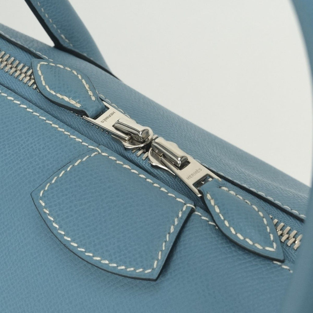 Hermes Paris Bombay 40 Tote Epsom Bluejean Blue Silver Handbag Veau — view 7