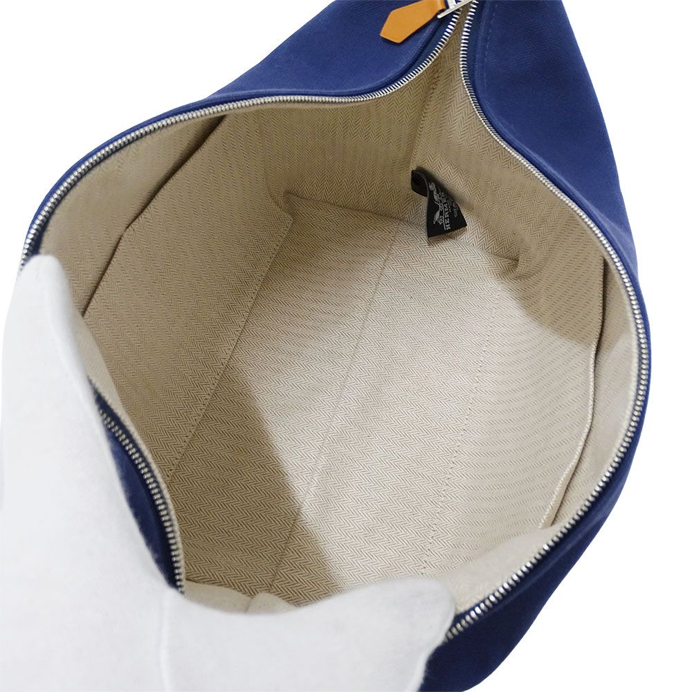 Hermes Handbag Bride-a-Brac GM Canvas Marine Blue 03 Pouch Case Makeup Simple — view 6
