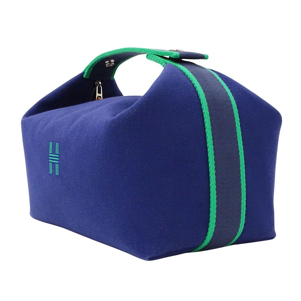 Hermes Handbag Bride-a-Brac GM Canvas Marine Blue 03 Pouch Case Makeup Simple — view 4