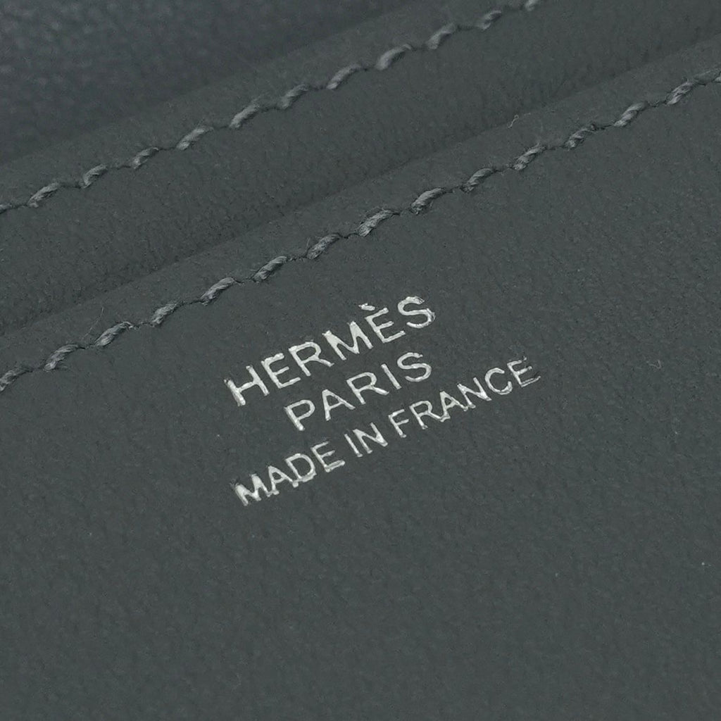 Hermes Knap Card Case Swift Graphite Gray Silver — view 7