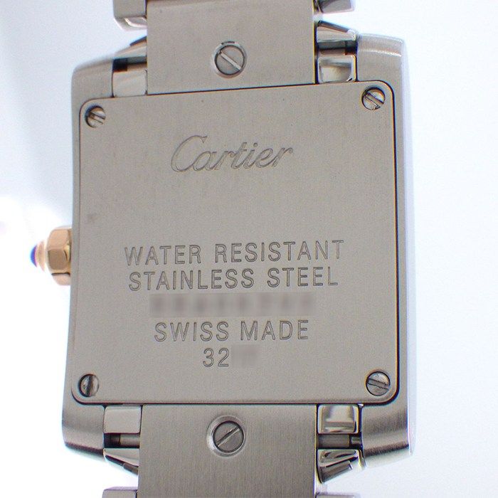 Cartier Watch Tank Francaise SM 11 Point Diamond Index Square Guilloche Silver — view 4