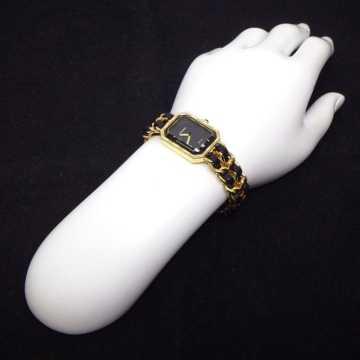 Chanel Watch Premier M Octagonal Black Dial Chain Bracelet Leather Quartz Analog — view 8