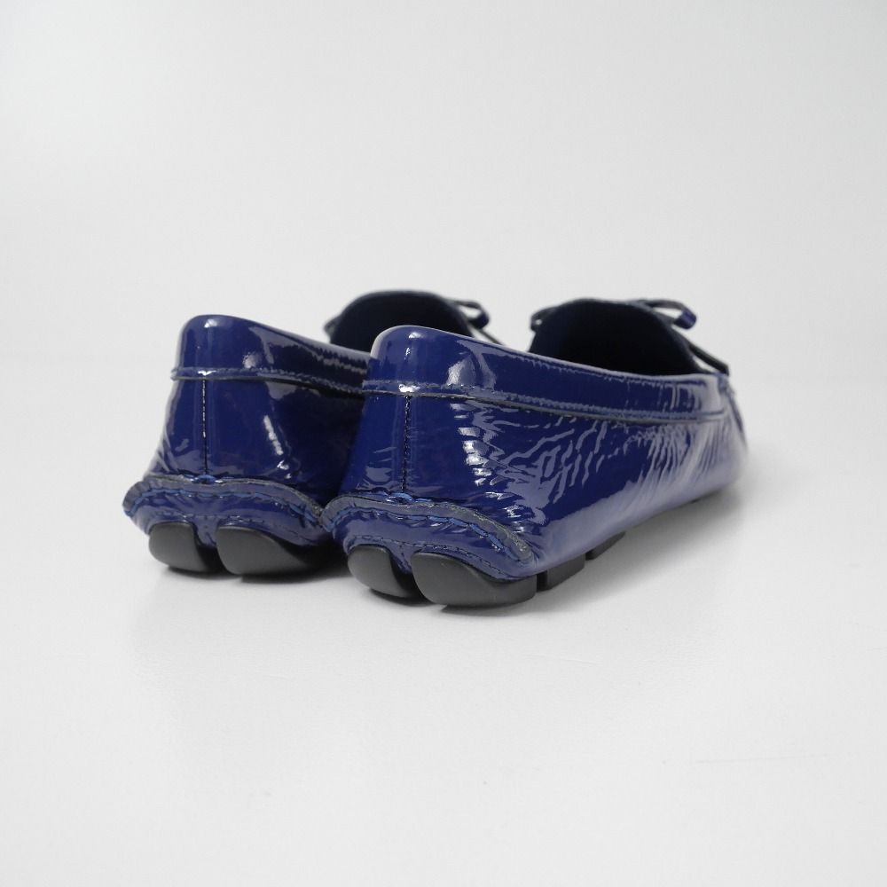 Prada Loafers 37.5 Enamel Ribbon Driving Shoes — view 3