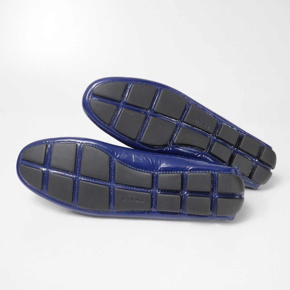 Prada Loafers 37.5 Enamel Ribbon Driving Shoes — view 7