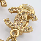 Chanel Earrings Heart Rhinestone CC Logo 02 P Gold — view 3