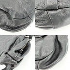 Prada Handbag Tote Shoulder Leather Black Silver — view 7
