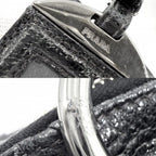 Prada Handbag Tote Shoulder Leather Black Silver — view 9