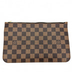 Louis Vuitton Tote Neverfull MM Handbag Shoulder Damier Canvas Brown Gold — view 9