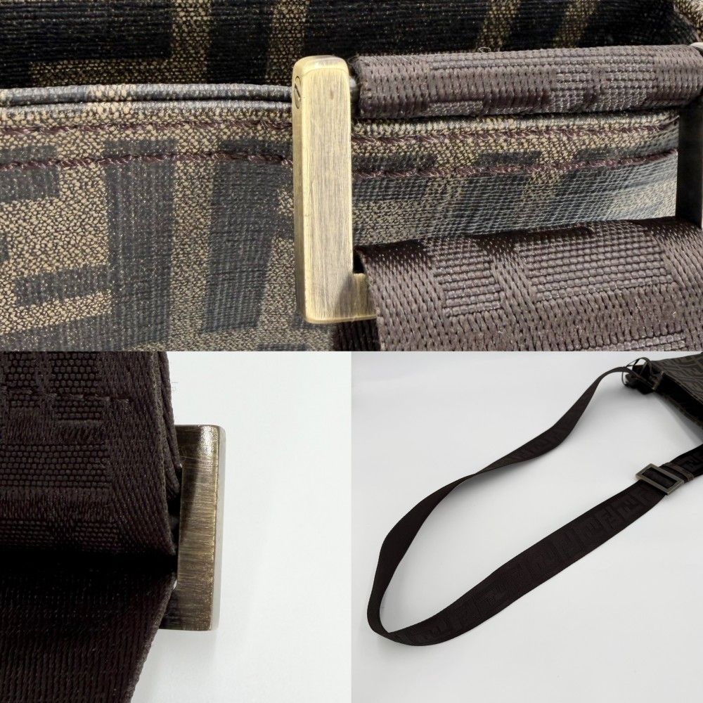 Fendi Shoulder Bag Zucca Bag Mamma Bucket Brown Gold — view 6
