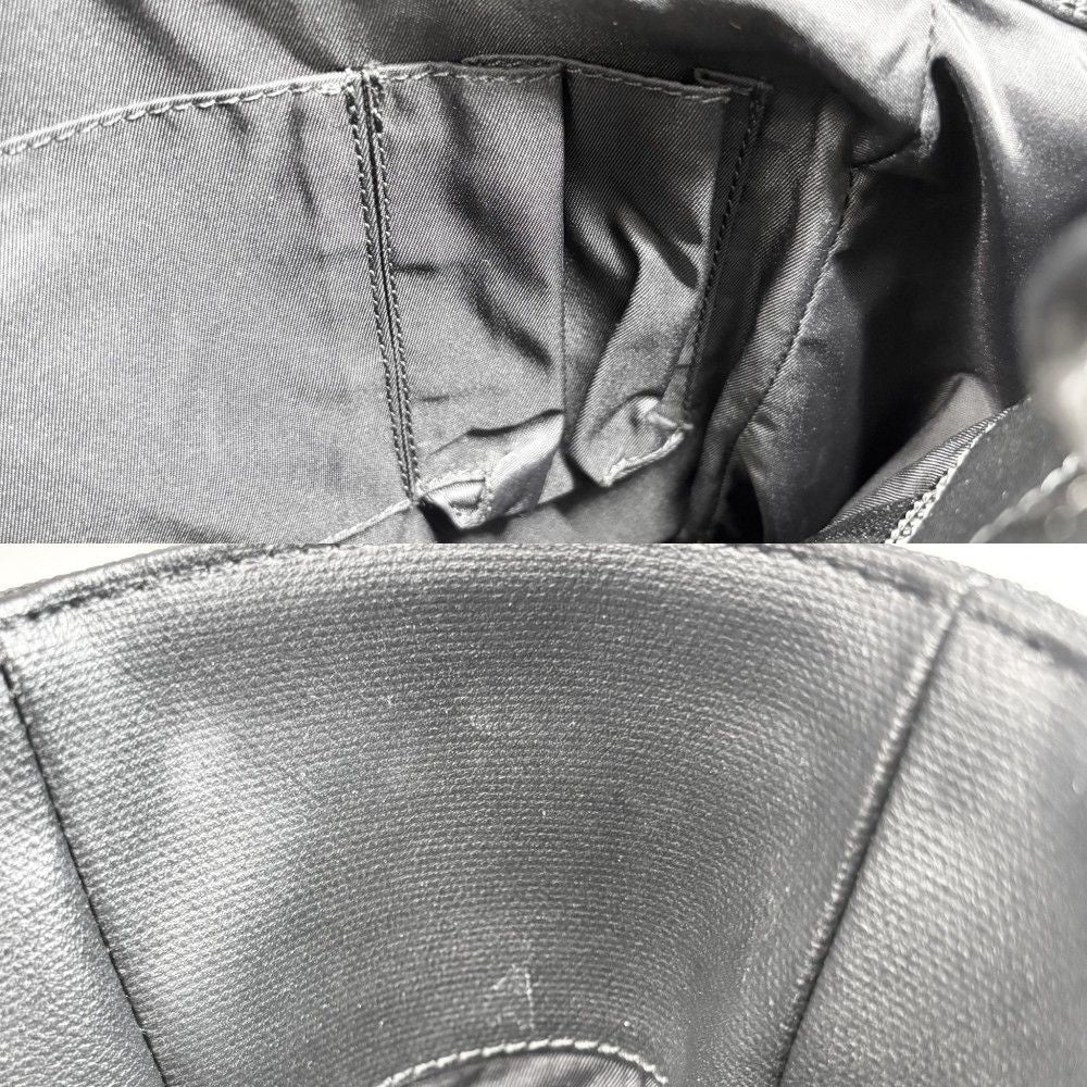 Chanel Handbag Paris Biarritz Tote PM CC Logo Canvas Leather Black Silver — view 8