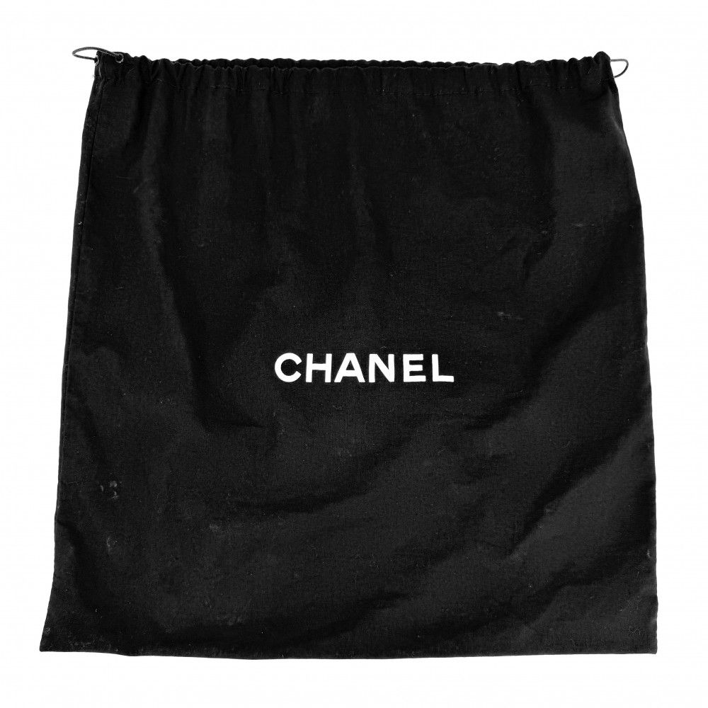 Chanel Handbag Paris Biarritz Tote PM CC Logo Canvas Leather Black Silver — view 9