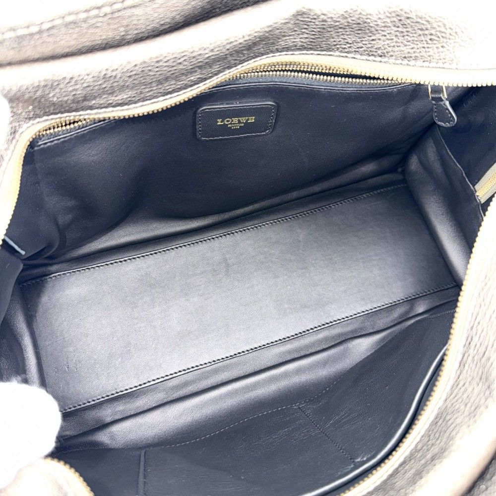 Loewe Anagram Amazona 36 Mini Boston Bag Shoulder Metallic Leather Gold — view 4