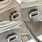 Loewe Anagram Amazona 36 Mini Boston Bag Shoulder Metallic Leather Gold — view 7