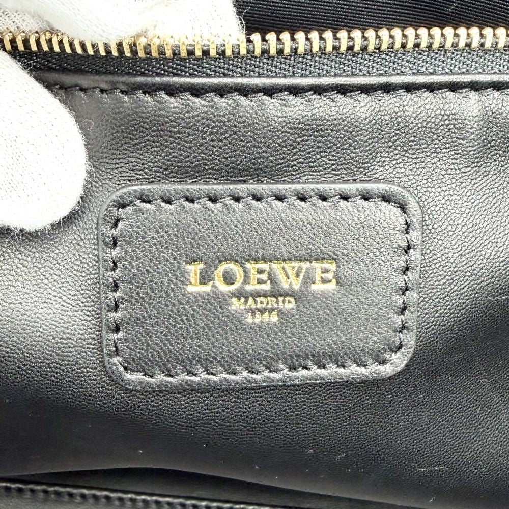 Loewe Anagram Amazona 36 Mini Boston Bag Shoulder Metallic Leather Gold — view 5