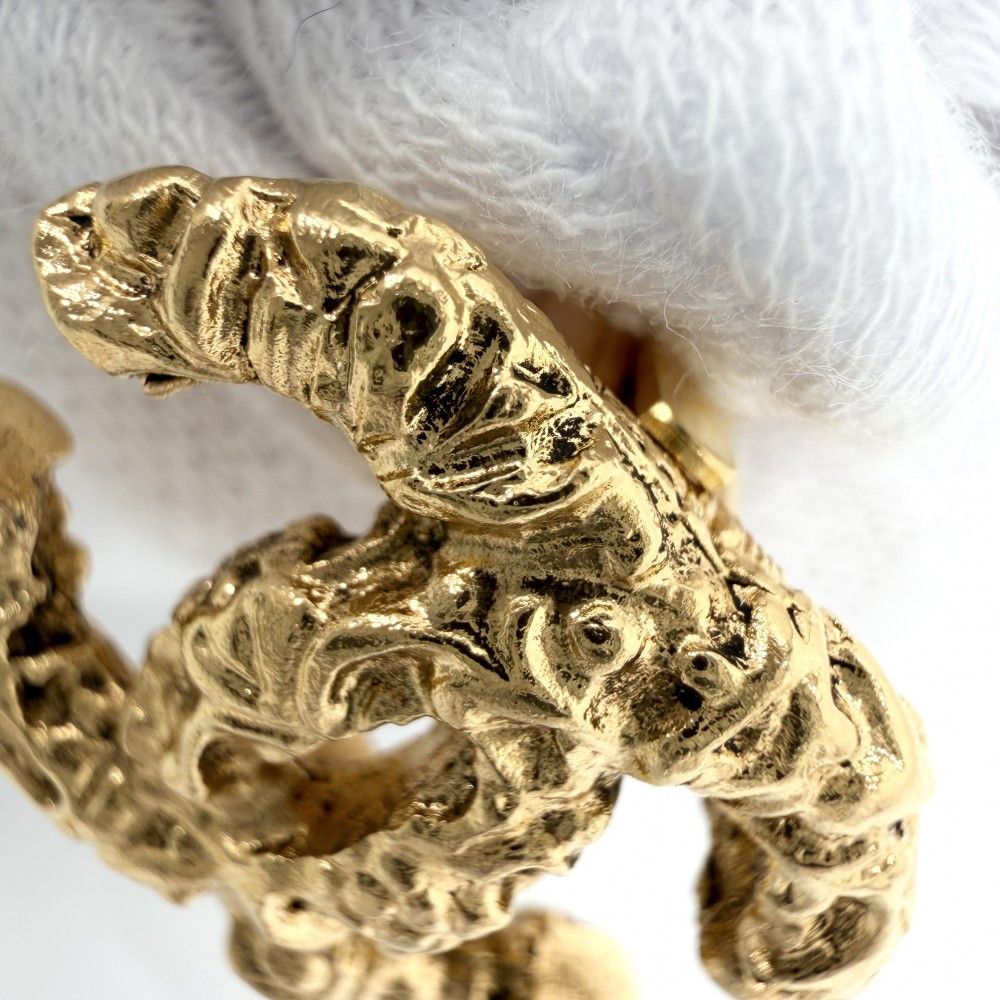 Chanel Earrings Magma Lava CC Logo Gold Plated — view 5