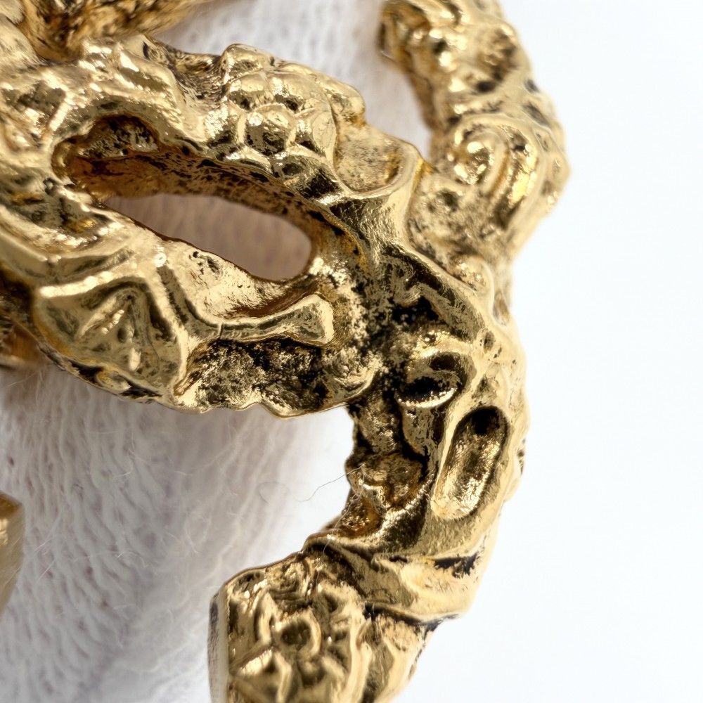 Chanel Earrings Magma Lava CC Logo Gold Plated — view 6