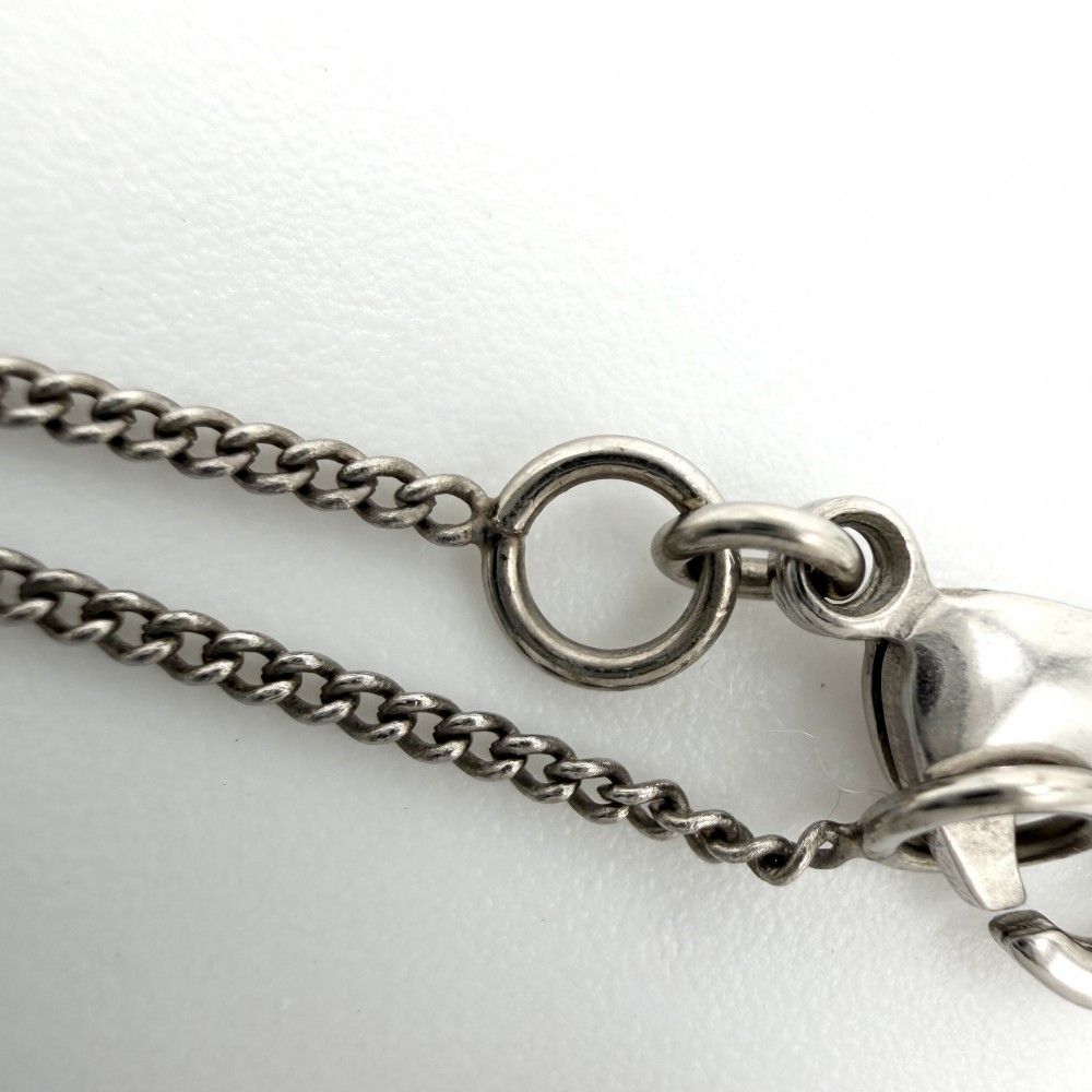 Chanel Necklace CC Logo Chain Faux Pearl Rhinestone White Silver — view 7
