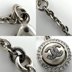 Chanel Bracelet CC Logo Adjustable Star with Faux Pearl Rhinestone Silver White — view 5