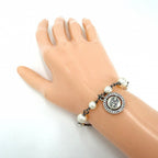 Chanel Bracelet CC Logo Adjustable Star with Faux Pearl Rhinestone Silver White — view 3