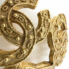 Chanel Brooch CC Logo Triple Coco Vintage Gold Plated — view 5
