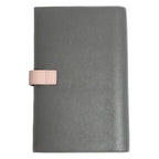 Celine Large Strap Wallet Grained Calf Skin Gray Vintage Pink Bifold — view 3