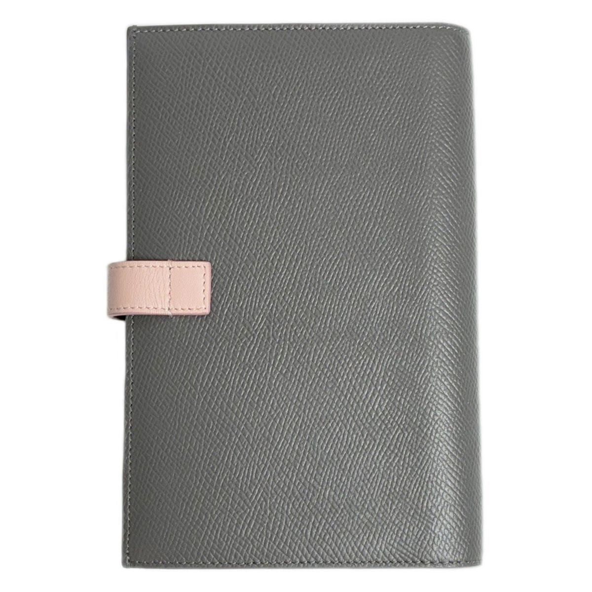 Celine Large Strap Wallet Grained Calf Skin Gray Vintage Pink Bifold — view 3