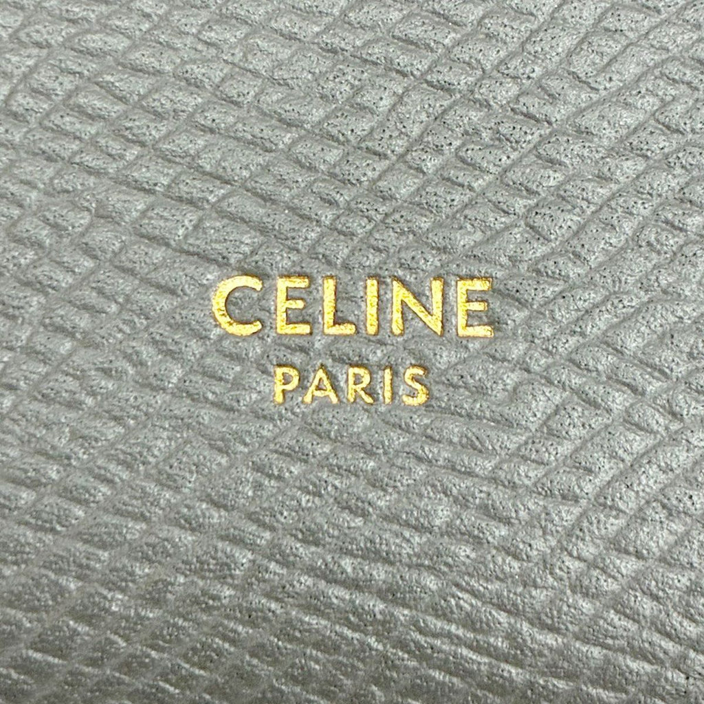 Celine Large Strap Wallet Grained Calf Skin Gray Vintage Pink Bifold — view 2