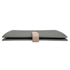 Celine Large Strap Wallet Grained Calf Skin Gray Vintage Pink Bifold — view 7