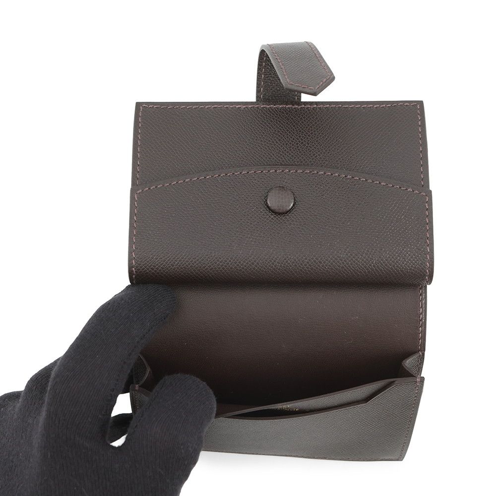 Hermes Card Case Bearn Mini Coin Purse Bible Gold Vo Madame — view 5