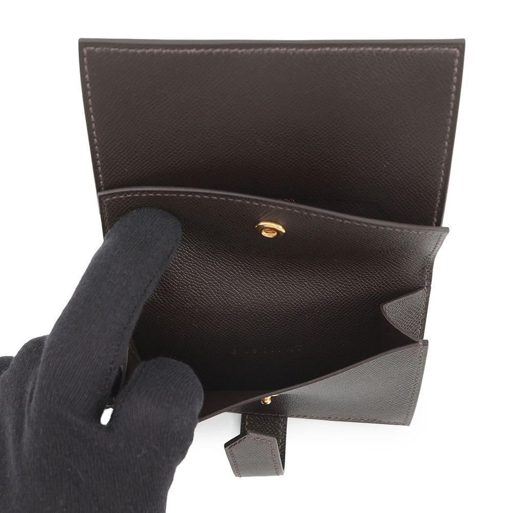 Hermes Card Case Bearn Mini Coin Purse Bible Gold Vo Madame — view 6