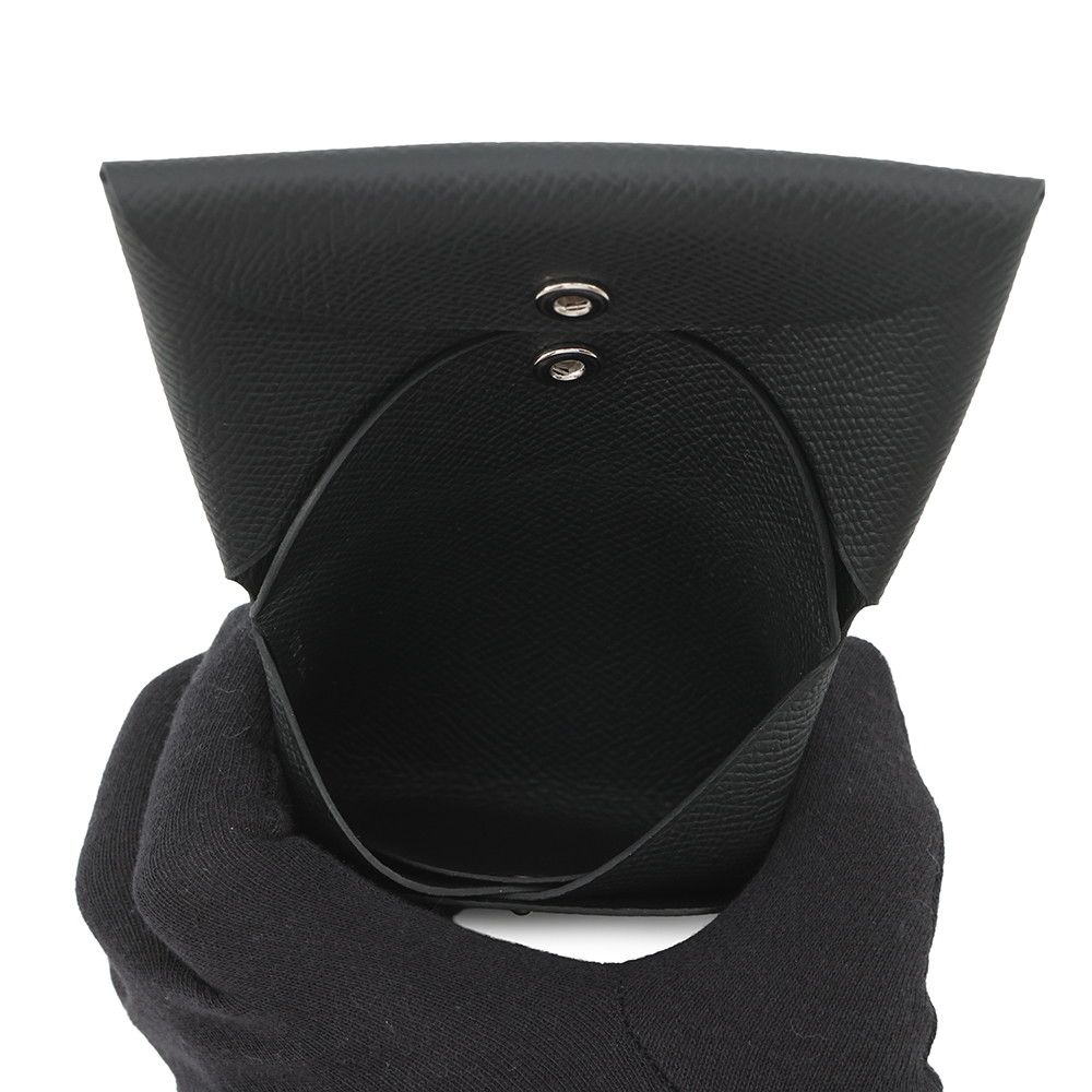 Hermes Coin Case Calvi Duo Black Silver Epsom Wallet — view 5