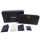 Prada Wallet Saffiano Hibiscus Black Zip Around Adult — view 5