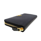 Prada Wallet Saffiano Hibiscus Black Zip Around Adult — view 3