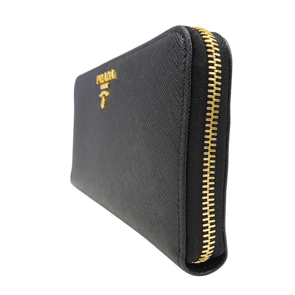 Prada Wallet Saffiano Hibiscus Black Zip Around Adult — view 4