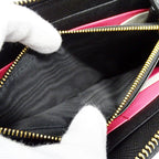 Prada Wallet Saffiano Hibiscus Black Zip Around Adult — view 7