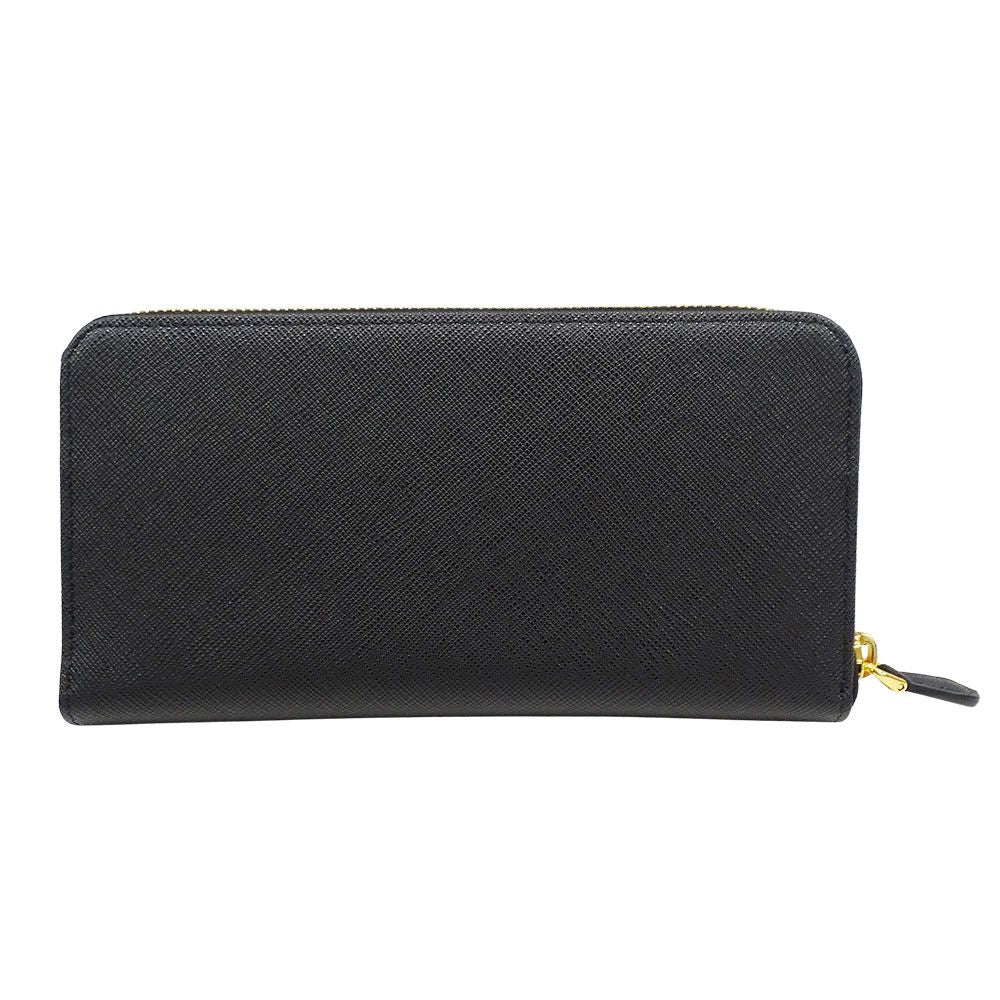 Prada Wallet Saffiano Hibiscus Black Zip Around Adult — view 2