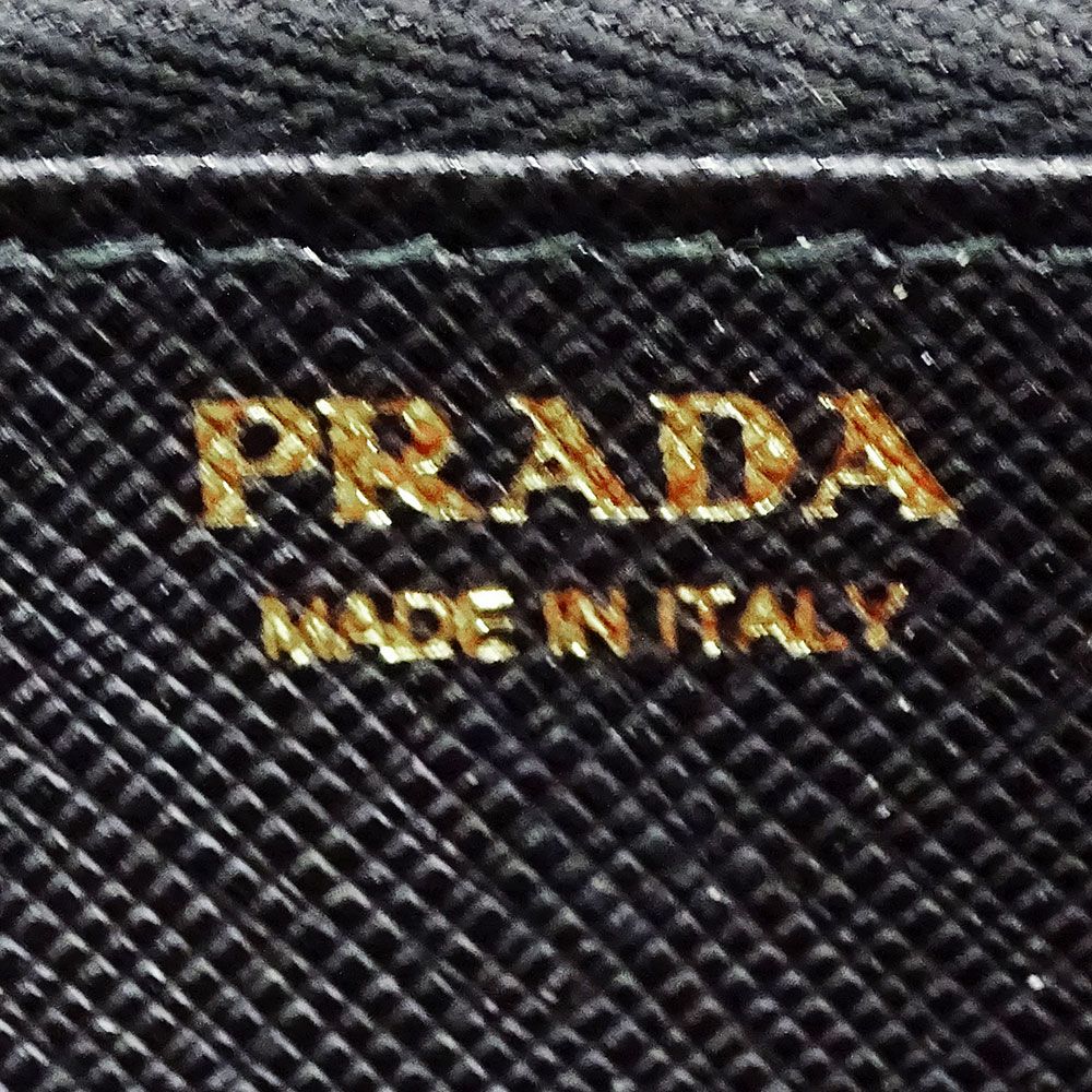 Prada Wallet Saffiano Hibiscus Black Zip Around Adult — view 8