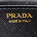 Prada Wallet Saffiano Hibiscus Black Zip Around Adult — view 8