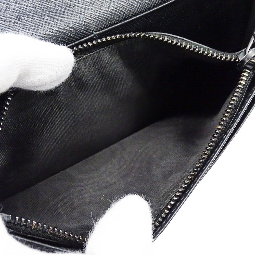 Prada Wallet Saffiano Black Foldable Fashionable Smart — view 8