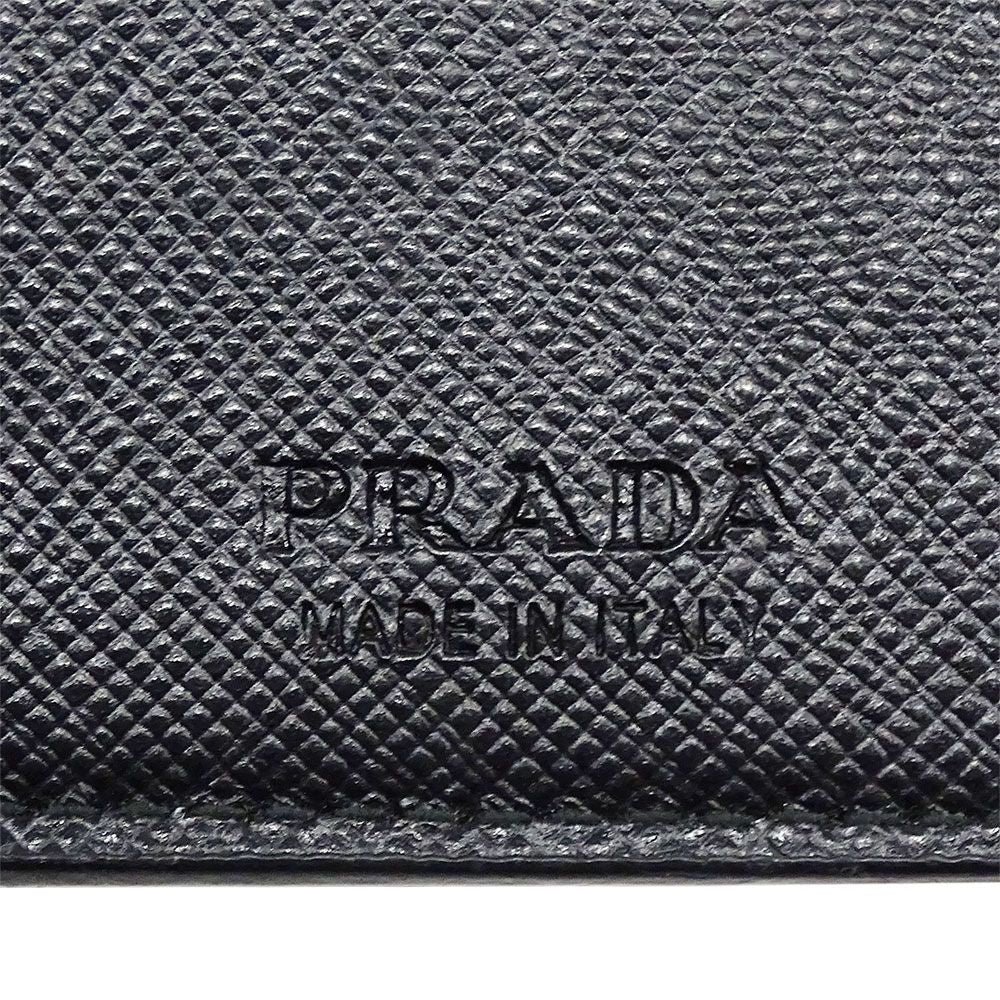 Prada Wallet Saffiano Black Foldable Fashionable Smart — view 9