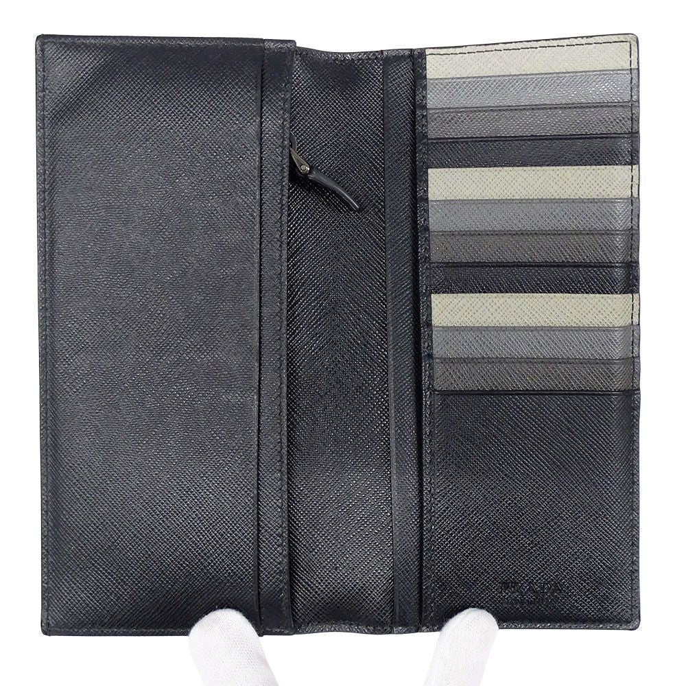 Prada Wallet Saffiano Black Foldable Fashionable Smart — view 7