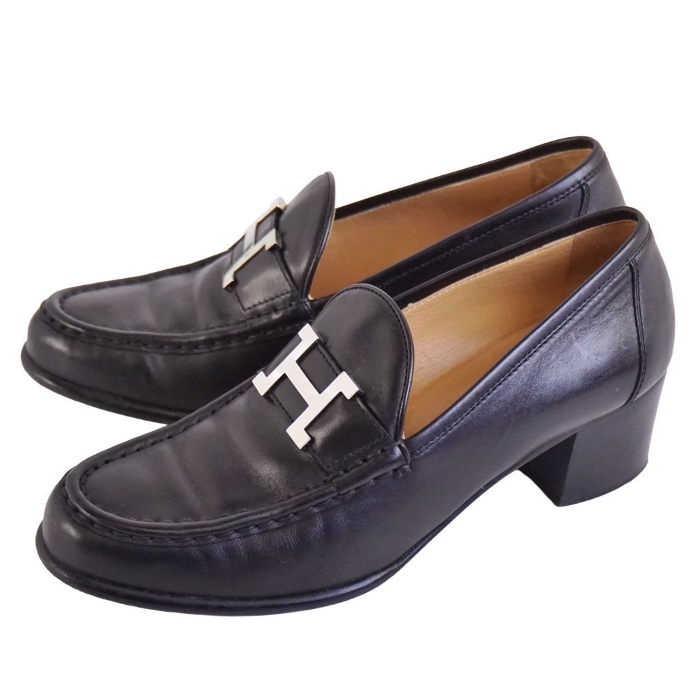 Hermes Loafers Moccasins H Logo Constance Leather — view 2