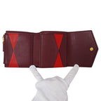 Bottega Veneta Wallet Bifold Leather Gold Red Wine Mini — view 4