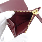 Bottega Veneta Wallet Bifold Leather Gold Red Wine Mini — view 6